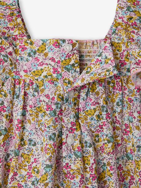 Katoenen babybloomer met ruches meerkleurig - vertbaudet enfant 