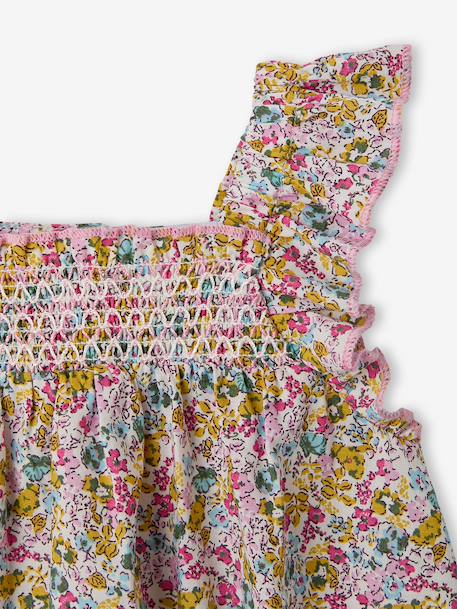 Katoenen babybloomer met ruches meerkleurig - vertbaudet enfant 
