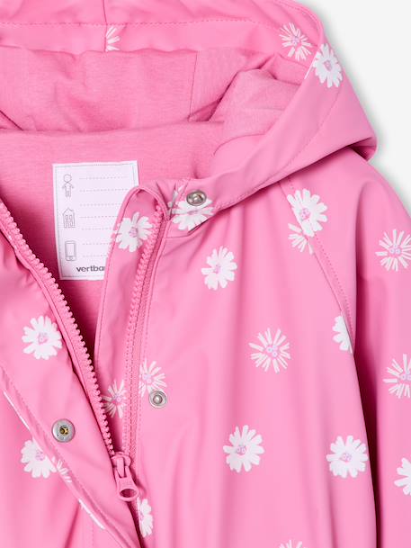 Regenjas met magische stippen voor meisjes bedrukte salie+hemelsblauw+lichtroze+rouge+rozen - vertbaudet enfant 