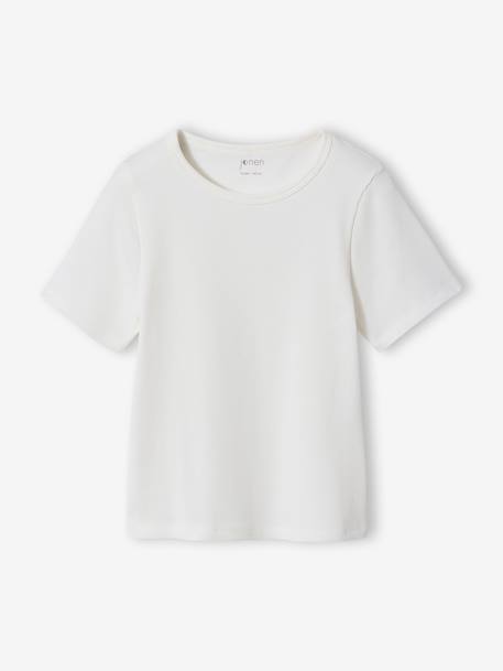 Set van 3 geribbelde t-shirt ecru - vertbaudet enfant 