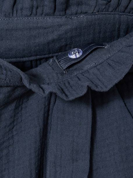 Broek van katoenen hydrofiel voor meisjes JONEN inktblauw+kaki - vertbaudet enfant 