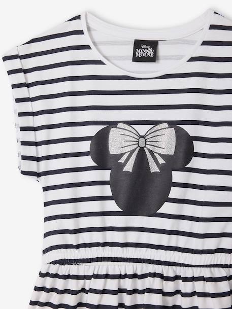 MINNIE jurk met korte mouwen marineblauw, gestreept - vertbaudet enfant 