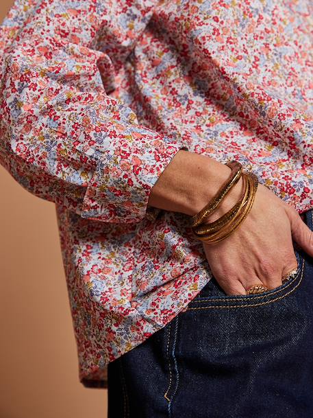 Hemd met bloemenprint van biologisch katoen meerkleurig - vertbaudet enfant 