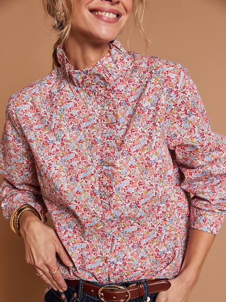 Hemd met bloemenprint van biologisch katoen meerkleurig - vertbaudet enfant 