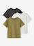 Set van 3 effen Basics jongensshirts olijf - vertbaudet enfant 