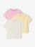 Set van 3 effen t-shirts voor meisjes ecru+lichtroze - vertbaudet enfant 