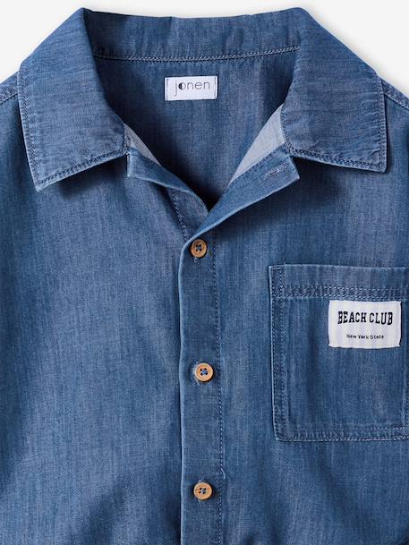 Meisjesset short top in lichte denim middenblauw - vertbaudet enfant 