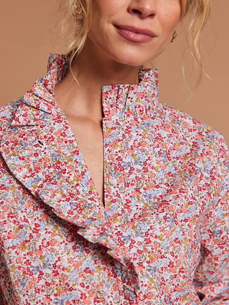 Hemd met bloemenprint van biologisch katoen meerkleurig - vertbaudet enfant 