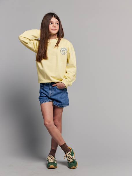 Sweater voor jongens 'Just Chill' lichtgeel - vertbaudet enfant 