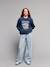 Gestreepte wijde broek voor meisjes blauw, gestreept - vertbaudet enfant 