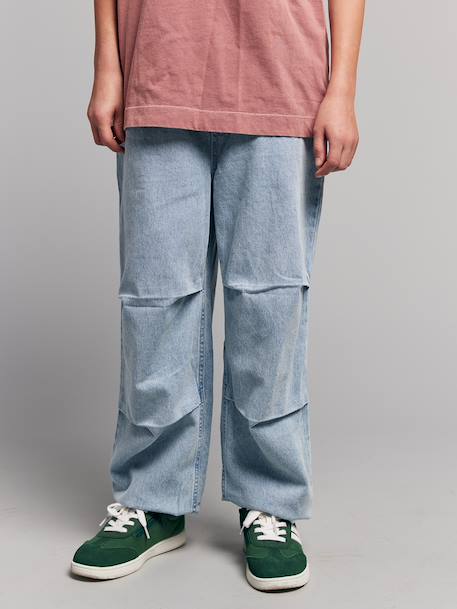 Parachute broek van denim gebleekt denim - vertbaudet enfant 