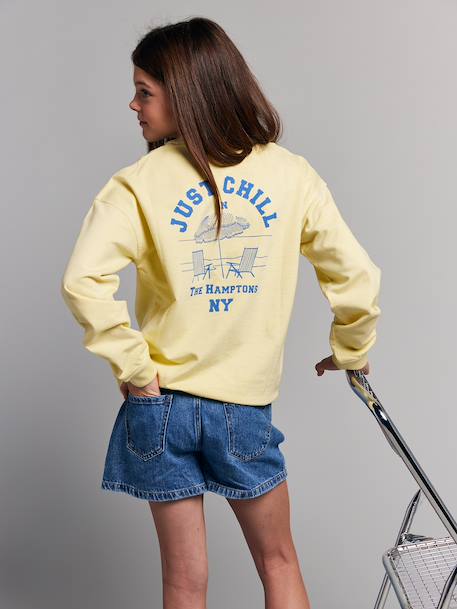 Sweater voor jongens 'Just Chill' lichtgeel - vertbaudet enfant 