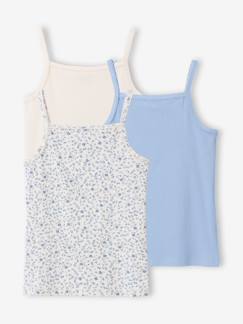 -Set van 3 hemdjes met ribbels voor meisjes