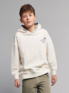 -Oversized sweater met capuchon voor jongens met print op de rug