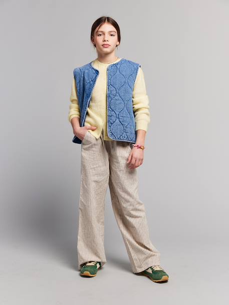 Denim jas zonder mouwen middenblauw - vertbaudet enfant 