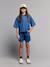 Meisjesset short top in lichte denim middenblauw - vertbaudet enfant 