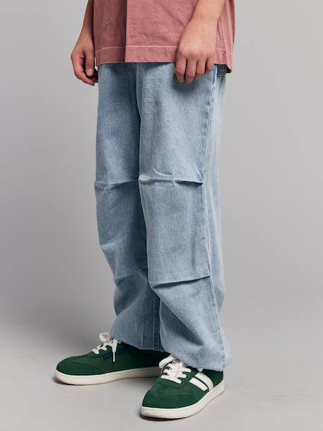 Parachute broek van denim gebleekt denim - vertbaudet enfant 