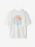 T-shirt met motief voor/achter, gewassen effect JONEN blauwgroen+ecru - vertbaudet enfant 