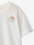 T-shirt met motief voor/achter, gewassen effect JONEN blauwgroen+ecru - vertbaudet enfant 