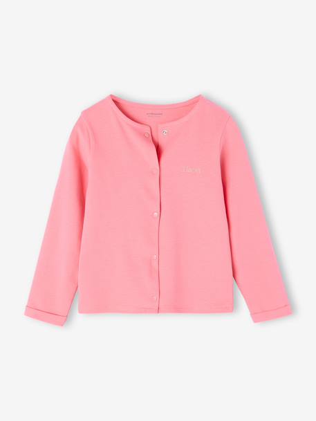 Set jurk + cardigan voor meisje roze, bedrukt+zachtpaars - vertbaudet enfant 