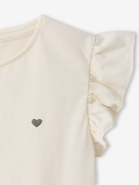 Meisjesjurk met 2-in-1 effect ecru+indigoblauw+lichtroze+roze, gestreept - vertbaudet enfant 