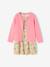 Set jurk + cardigan voor meisje roze, bedrukt+zachtpaars - vertbaudet enfant 