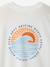 T-shirt met motief voor/achter, gewassen effect JONEN blauwgroen+ecru - vertbaudet enfant 
