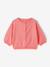 Basic gebreid babyvest met geborduurd hartje koraal+wit - vertbaudet enfant 
