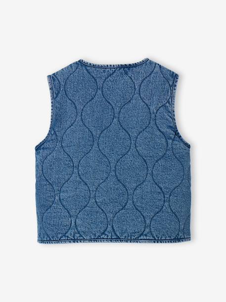 Denim jas zonder mouwen middenblauw - vertbaudet enfant 