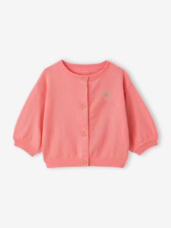 -Basic gebreid babyvest met geborduurd hartje