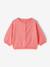 Basic gebreid babyvest met geborduurd hartje koraal+wit - vertbaudet enfant 