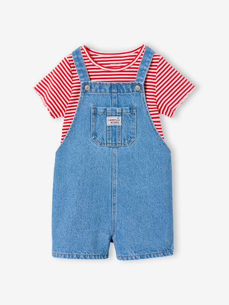Set met salopet en shirt middenblauw - vertbaudet enfant 