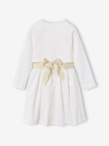 Set met skaterjurk bolero en haarband saliegroen+wit - vertbaudet enfant 
