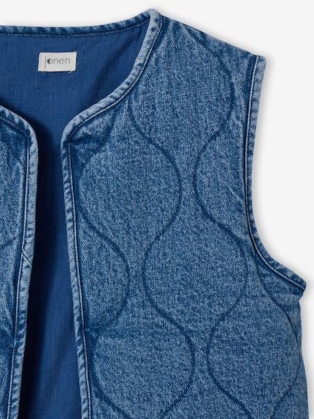 Denim jas zonder mouwen middenblauw - vertbaudet enfant 