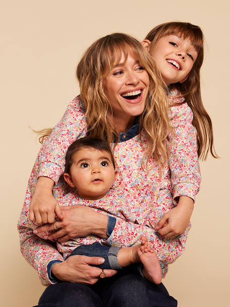 Bloemige bedrukte baby sweater meerkleurig - vertbaudet enfant 