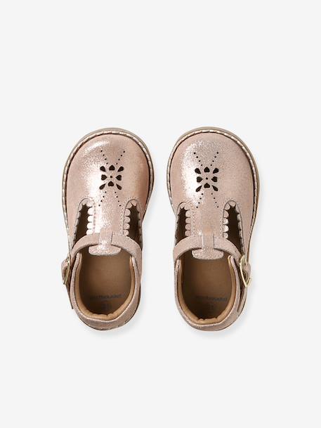 Salomé baby leer eerste stapjes roze (poederkleur) - vertbaudet enfant 
