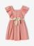 Nette jurk met gouden riem rouge+wit - vertbaudet enfant 