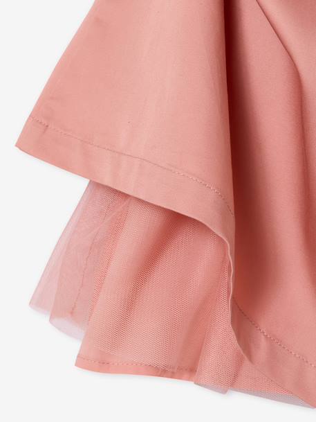Nette jurk met gouden riem rouge+wit - vertbaudet enfant 