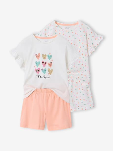 Set van 2 pyjamashorty's met hartjes ecru - vertbaudet enfant 