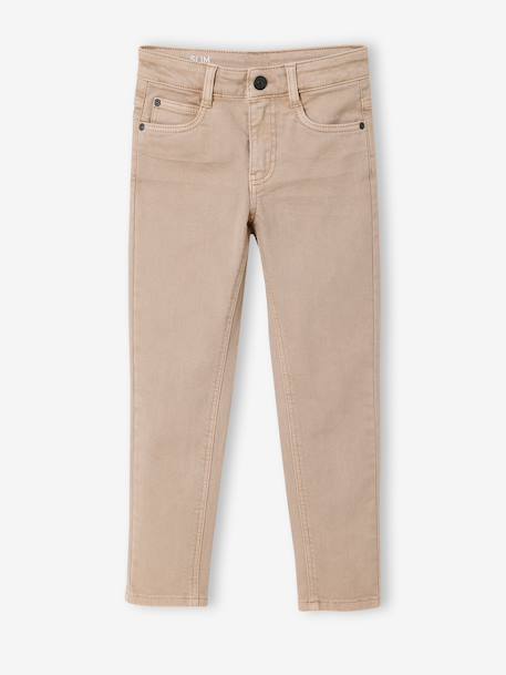 Gekleurde slim fit MorphologiK MEDIUM jongens beige+klei+nachtblauw+petrolblauw+roest+terracottategel+zwart - vertbaudet enfant 