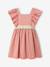 Nette jurk met gouden riem rouge+wit - vertbaudet enfant 