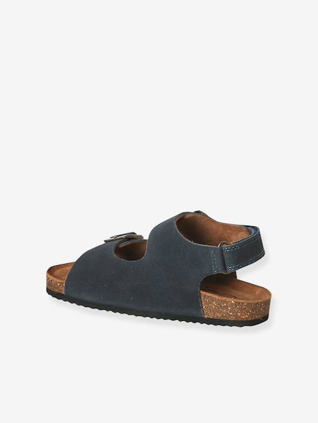 Leren sandalen voor jongens met gespen blauw - vertbaudet enfant 