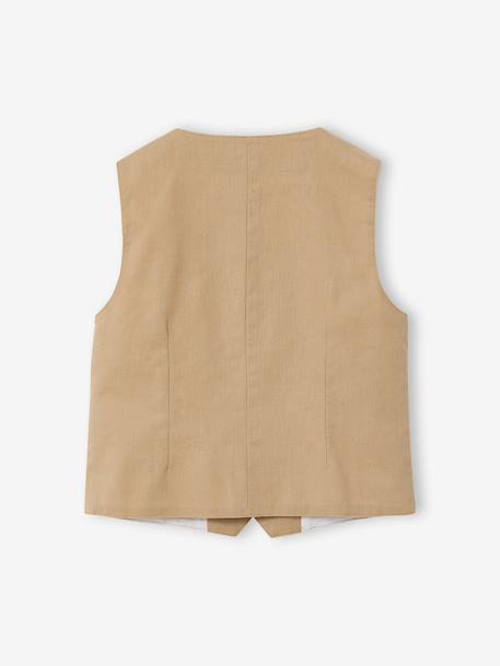 Mouwloos feestelijk jasje voor jongens katoen/linnen beige+blauw+donker marineblauw+lichtbeige+saliegroen - vertbaudet enfant 