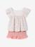 Set short hemdje van katoengaas rouge+saliegroen - vertbaudet enfant 