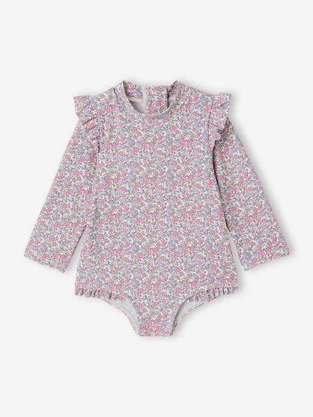 Badpak met lange mouwen en UV-bescherming ecru - vertbaudet enfant 