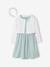 Set met skaterjurk bolero en haarband saliegroen+wit - vertbaudet enfant 