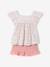 Set short hemdje van katoengaas rouge+saliegroen - vertbaudet enfant 