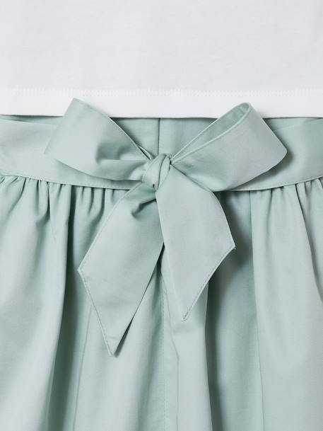 Set met skaterjurk bolero en haarband saliegroen+wit - vertbaudet enfant 
