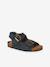 Leren sandalen voor jongens met gespen blauw - vertbaudet enfant 