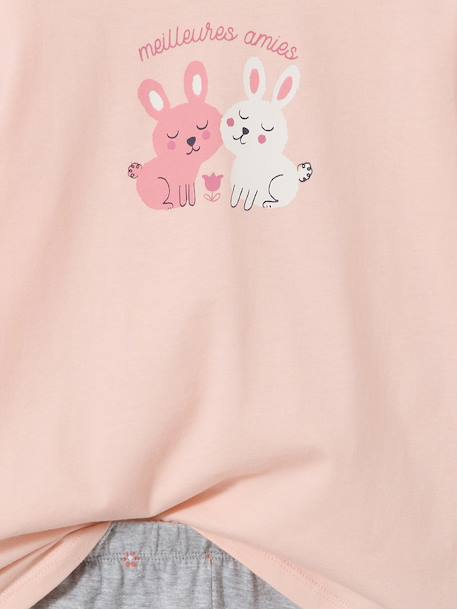 Set van 2 korte en lange pyjama's met konijntjes gemêleerd grijs - vertbaudet enfant 